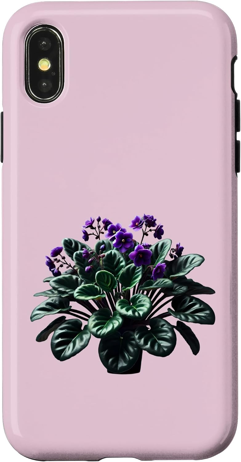 African Violet Lover Gifts and Apparel African Violet Flower Plant Botanical Case for iPhone X/XS
