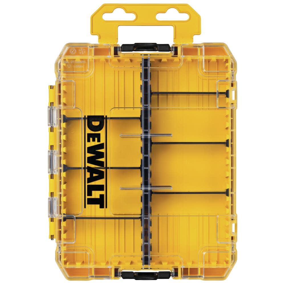 DEWALT Tool Box, Medium 8-Compartments Small Parts Organizer, Portable Tough Case Screw Organizer Toolbox with Customazible Dividers (DWAN2190)