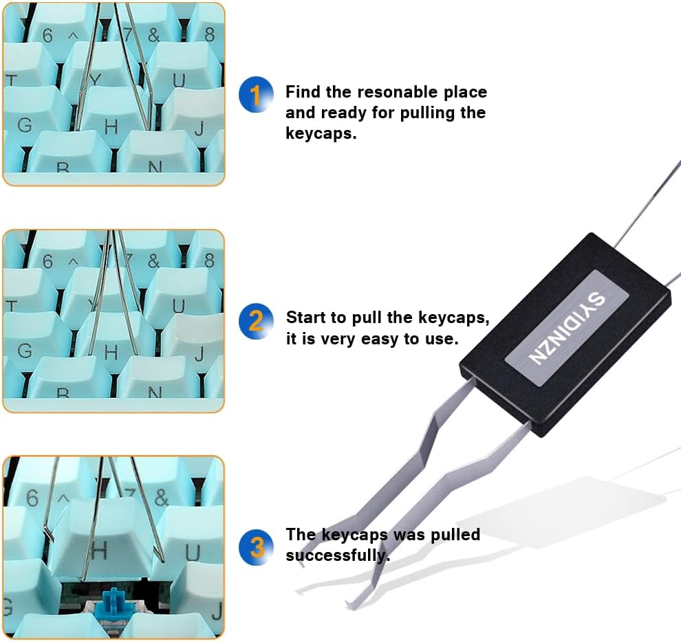 SYIDINZN Keycap Puller Stainless Steel Key Removal Tool Keycaps Remover for Mechanical Keyboard Removing Fixing Tools