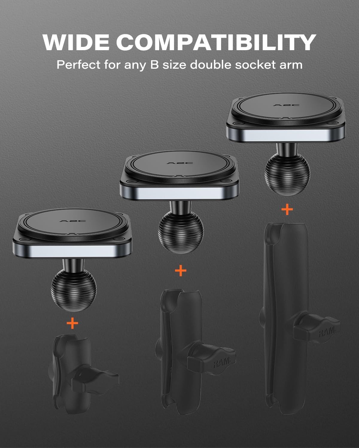 APPS2Car 1" 17-12 Heavy Duty Magnetic Phone Holder Base with Ball for MagSafe iPhone Series, Compatible with RAM mounts