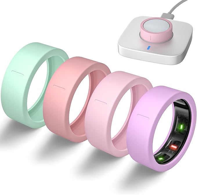 Ultra-Thin Covers Compatible with Oura Ring Gen 4/Oura Gen 3 Cover, Anti-Scratch Elastic Silicone Protector Case Smart Rings Accessories for ULTRAHUMAN Ring AIR Women Men, 4 Pack
