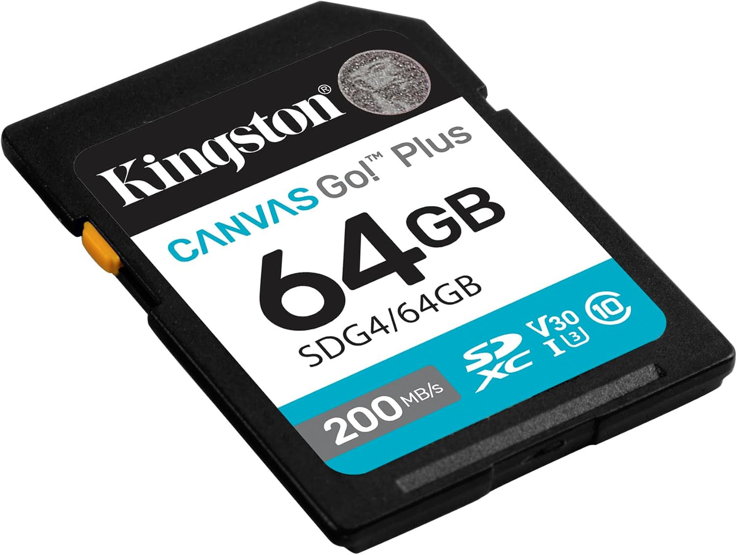Kingston 64GB 200MB/s 10, U3, V30 SDG4/64GB Canvas Go Plus SD Card | Up to | Class UHS-I, |