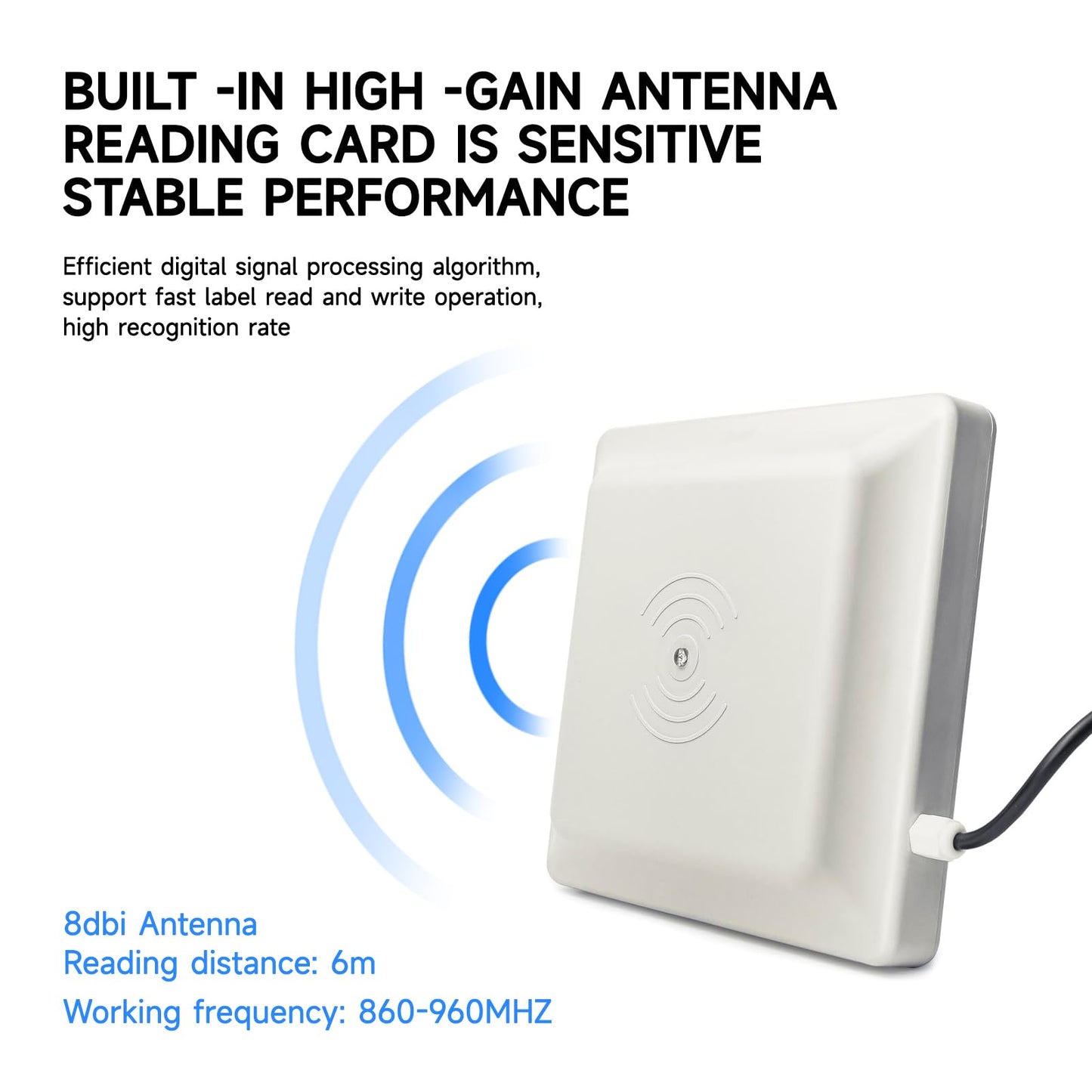 YANZEO SR681 UHF RFID Reader 6m Long Range Outdoor IP67 8dbi Antenna USB RS485 Wiegand26/34 Output UHF Integrated Reader