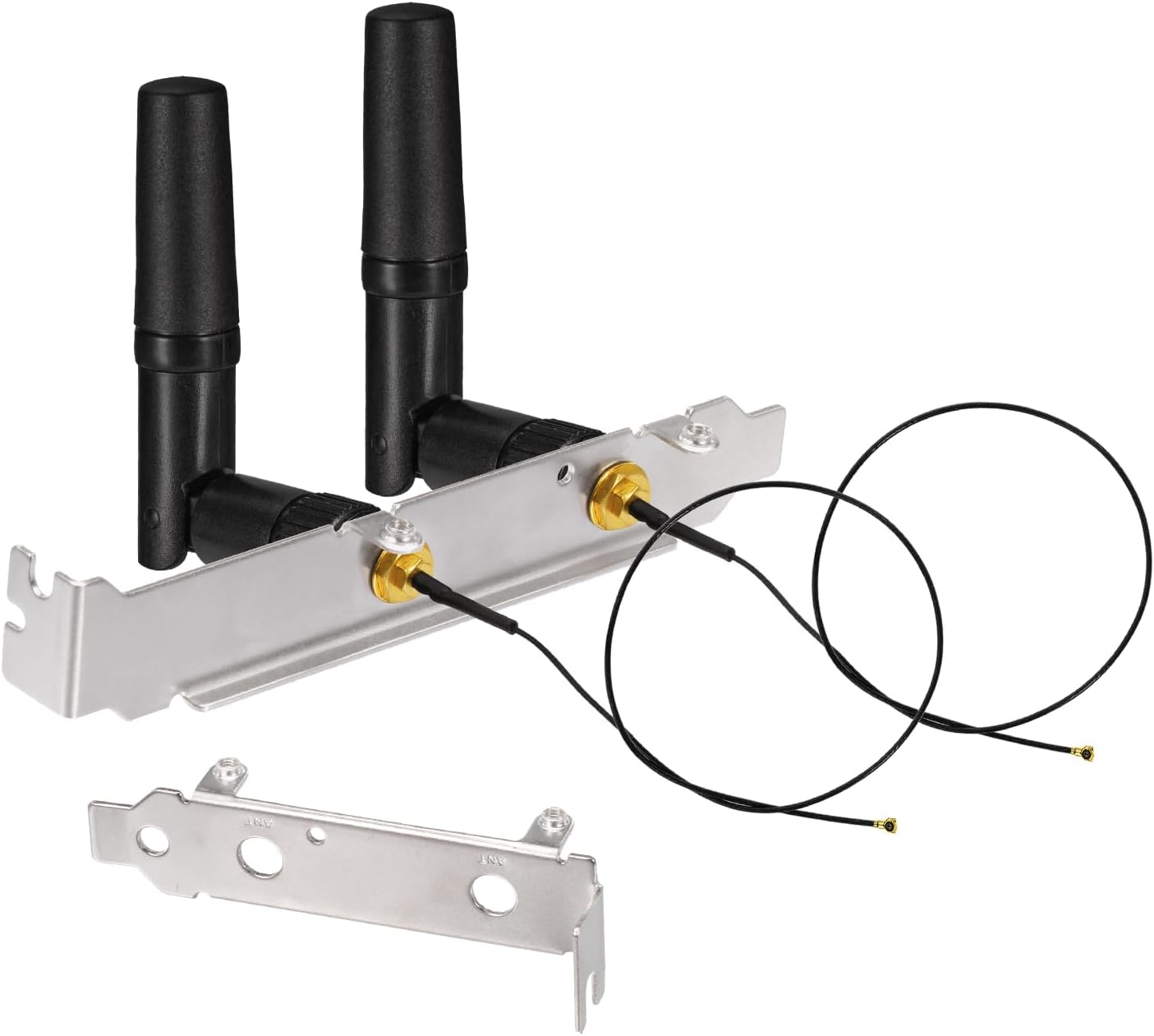 Eightwood M.2 2.4GHz 5GHz 10in M.2 WiFi Card Antenna Small WiFi Antenna + RP-SMA Cable + Computer Slot Bracket for NGFF