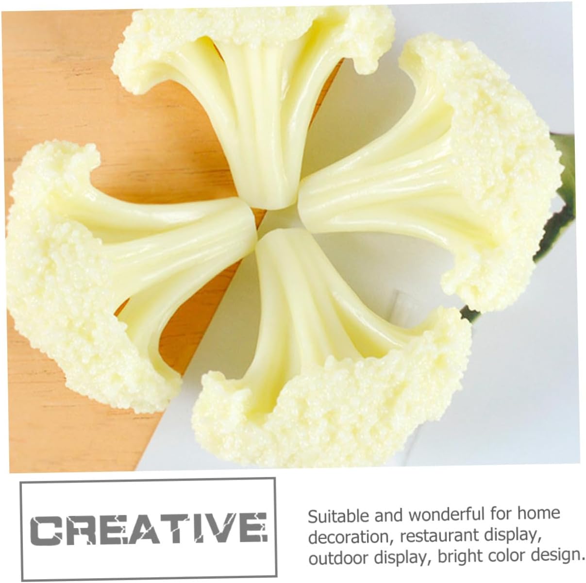4Pcs VALICLUD Artificial Cauliflower Models Lifelike Faux Vegetables for Home Kitchen Display Prop Decorative