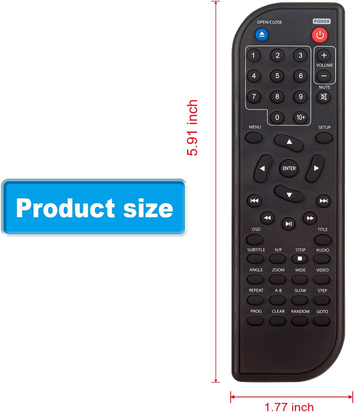 AULCMEET CVD401A CVD512A Replace Remote Controller Compatible with Craig Portable CD DVD Video Player