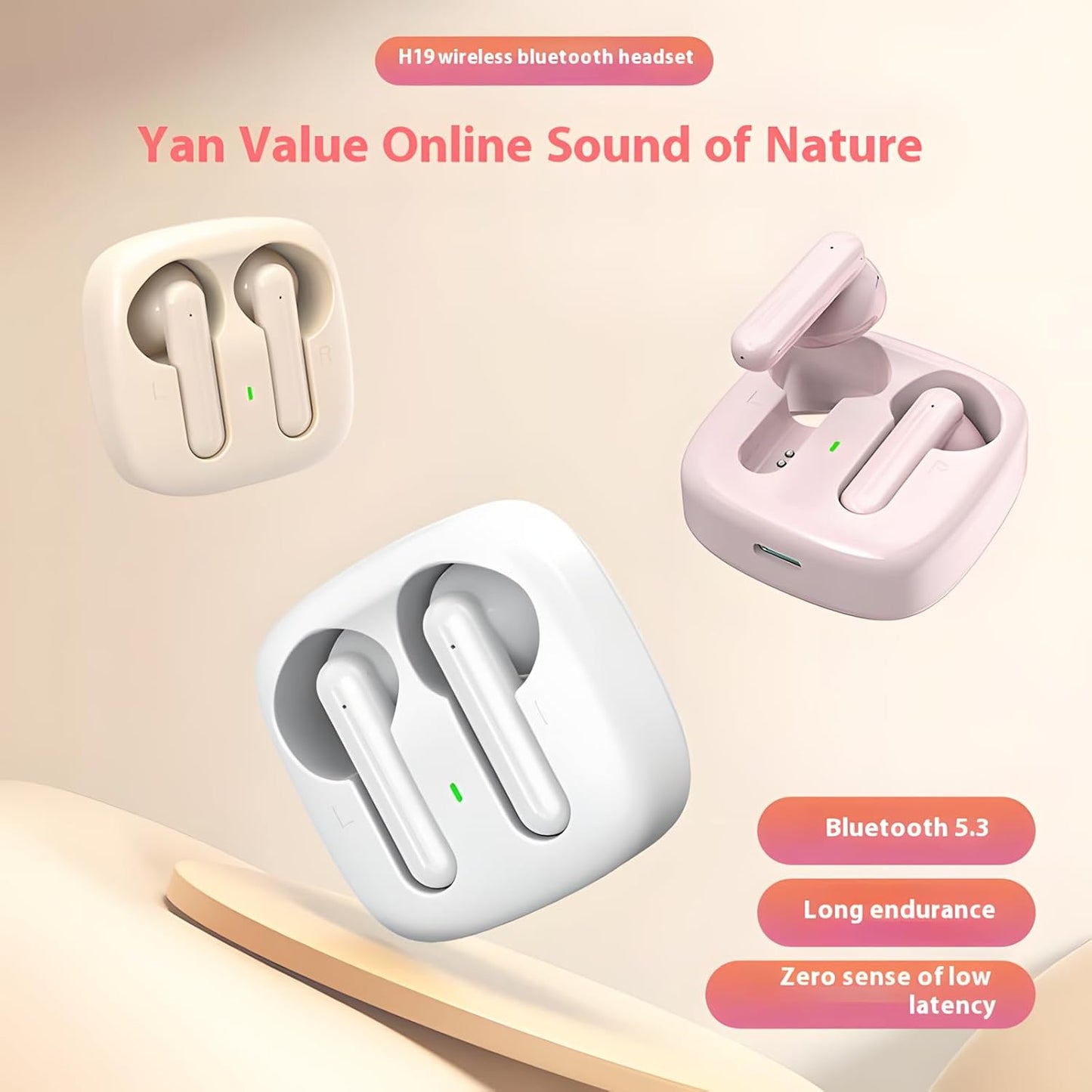 2025 5.3 20 IP7 Wireless Earbuds, Bluetooth Headphones HiFi Stereo Headphone with Hours of Playback Life in-Ear