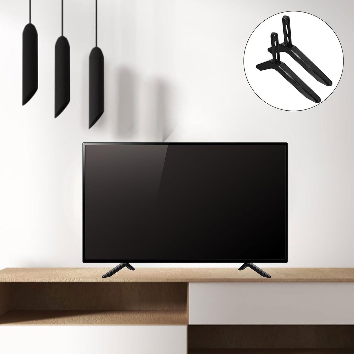 TOMETURE 32-55 Inches, Universal Tv Stand with Mount and Screws, Tabletop Tv Bracket Pedestal for Flat Screens