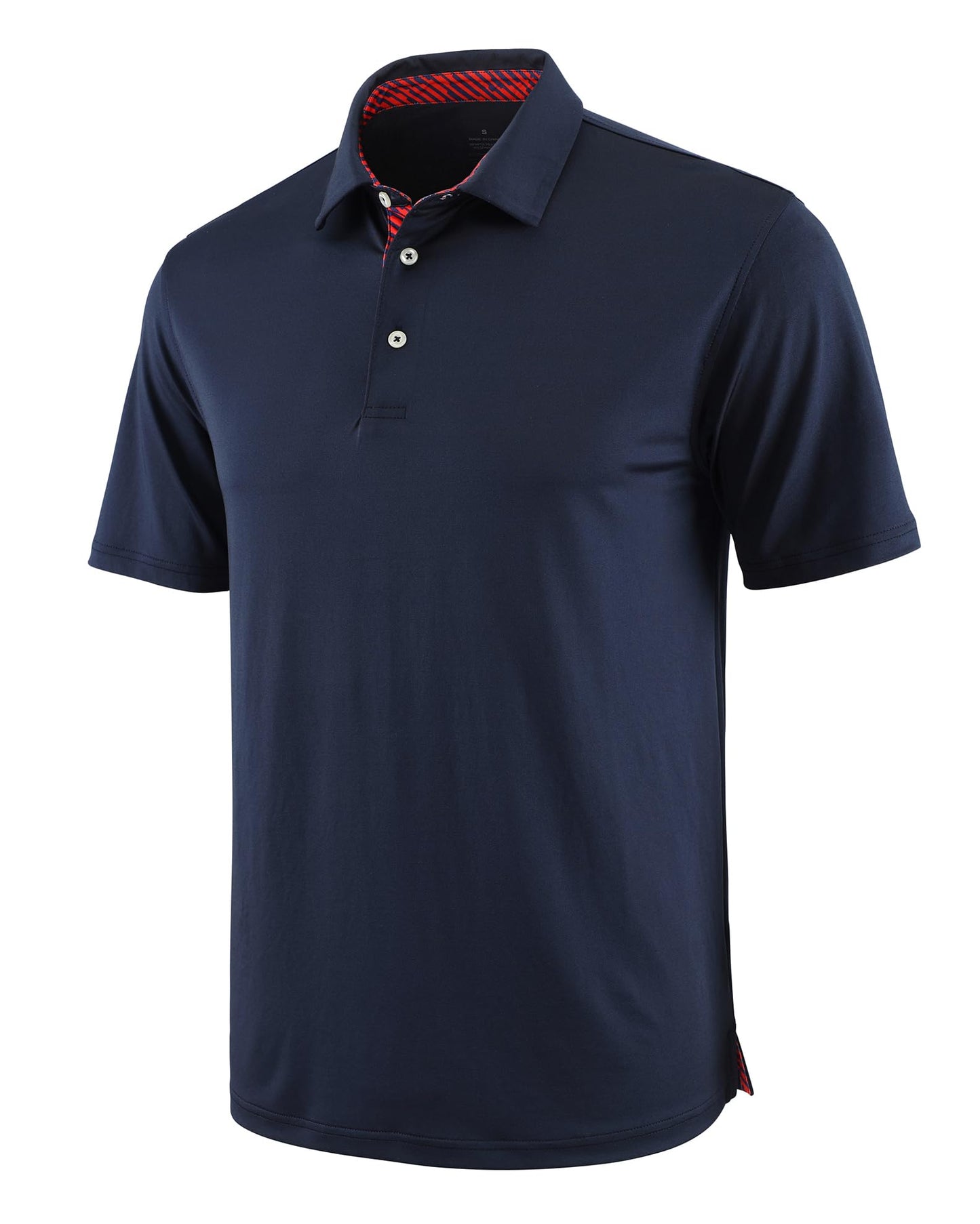 Demucy Men's Golf Polo Shirts Short Sleeve Moisture Wicking Quick Dry Fit Business Casual Performance Sports Shirt Solid Academy Navy M