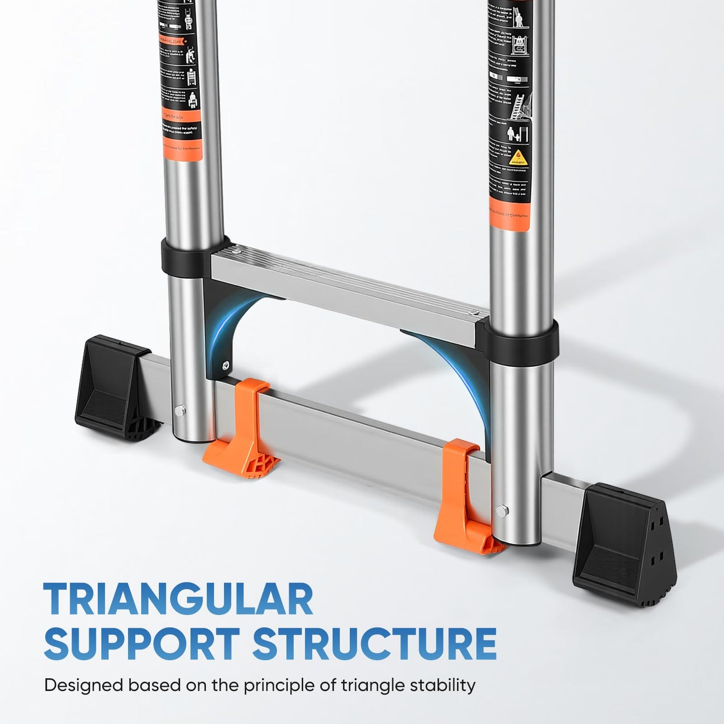Telescoping A Frame Ladder 12.5 Ft, Collapsible Ladder with Hooks, Multi-Position Folding Step Ladder – Heavy Duty 330 lbs, Telescopic Extension Ladder for Home, RV, Roof, Travel, Storage