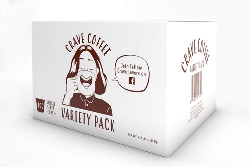 Crave Beverages Flavored Coffee Pods Sampler - 100 Count Assorted Variety Pack for 2.0 K-Cup Brewers