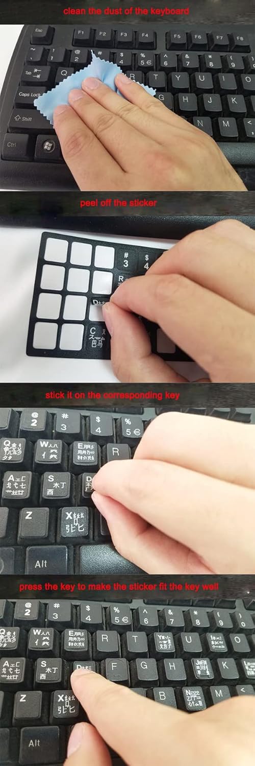Yuomik 2PCS Universal Farsi Persian Language Keyboard Stickers, Matte Keyboard Stickers with White Font on Black