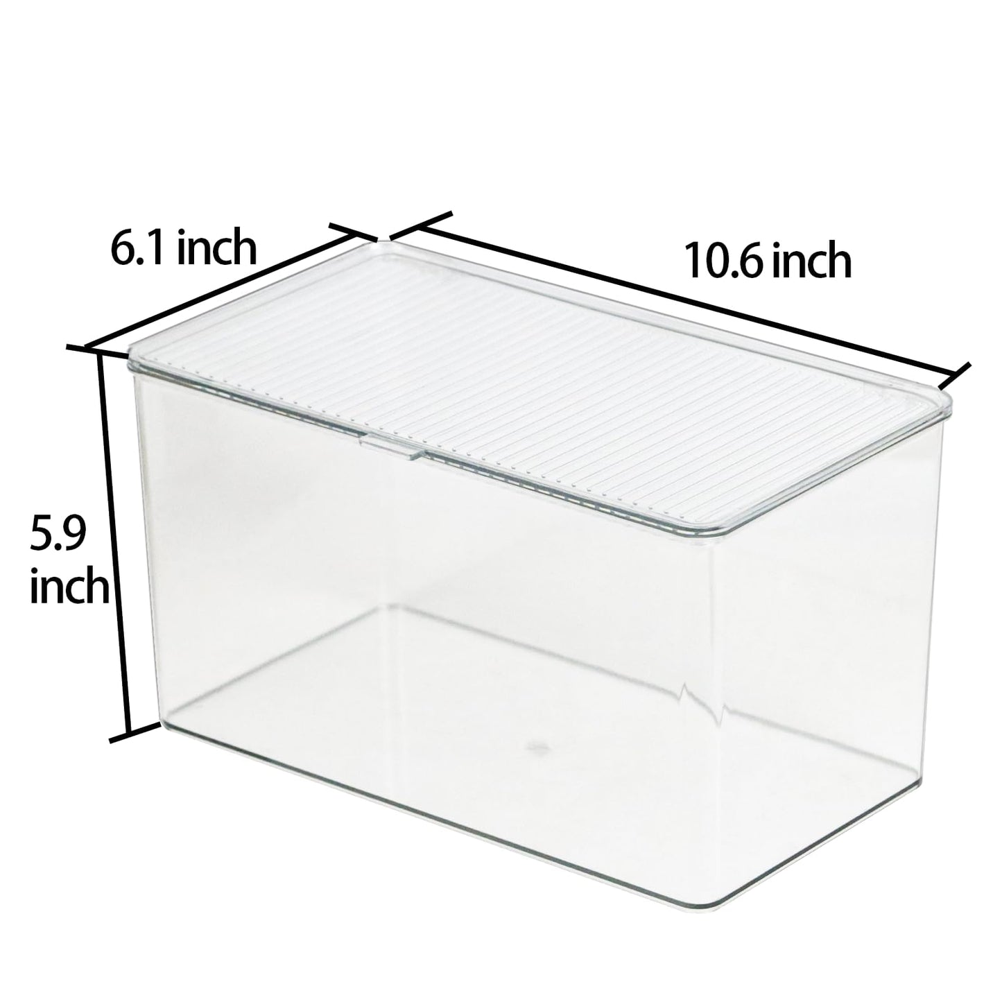 ZEXALOR Clear Plastic Storage Bin with Lid, Organizer for Pantry, Office, Bathroom, Kitchen, Snack, Tea Bag, Coffee Container (Large)