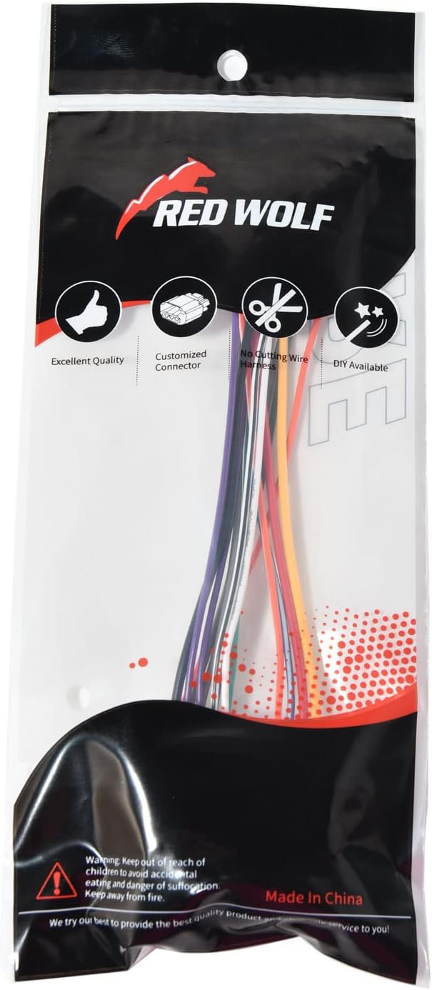 2000-2005 1998-2003 1999-2003 RED WOLF Radio Wiring Harness w/RCA Plug Fit for Ford Explorer, Mercury, Lincoln