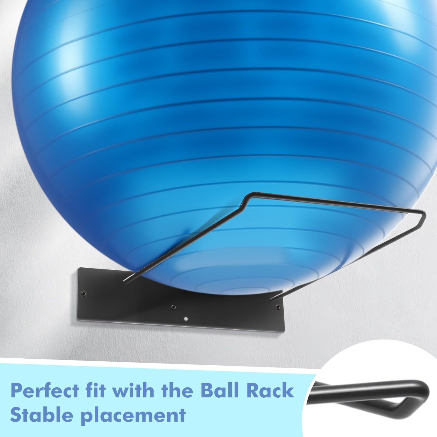 Threan 2 Pack Metal Medicine Ball Rack Wall Mounted 16.6'' Large Yoga Storage Ball Rack Thickened Black Sport Exercise Equipment Holder for Home Gyms Studios Space