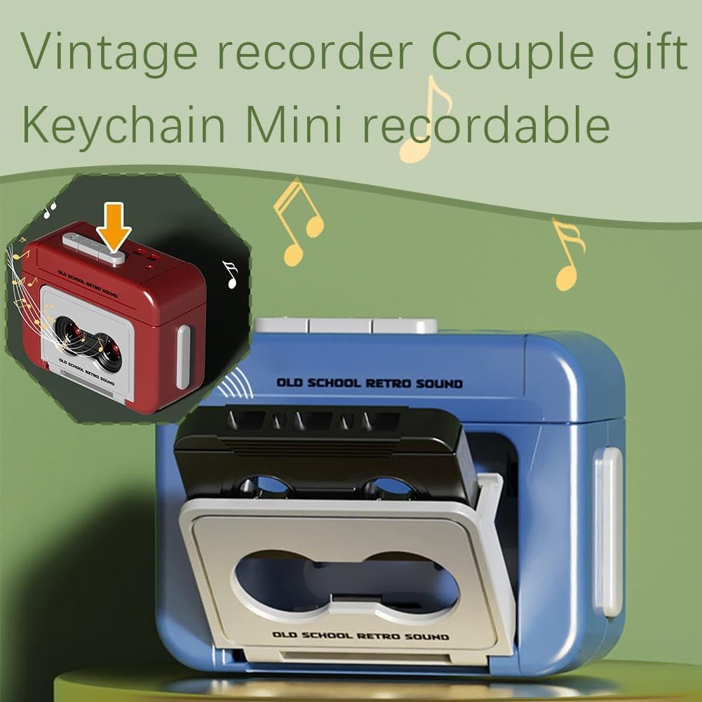 Generic Cassette Backpacks, Creative Mini Tape Recorder Keychain Portable Retro Recorder Keychain, Retro Player Pendant