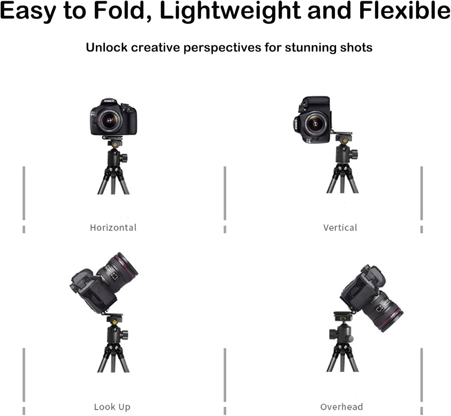 VEETALEE 1/4" 3/8" Foldable Camera L Bracket,Tripod Quick Release Plate, Aluminum Vertical Horizontal Switching Mount