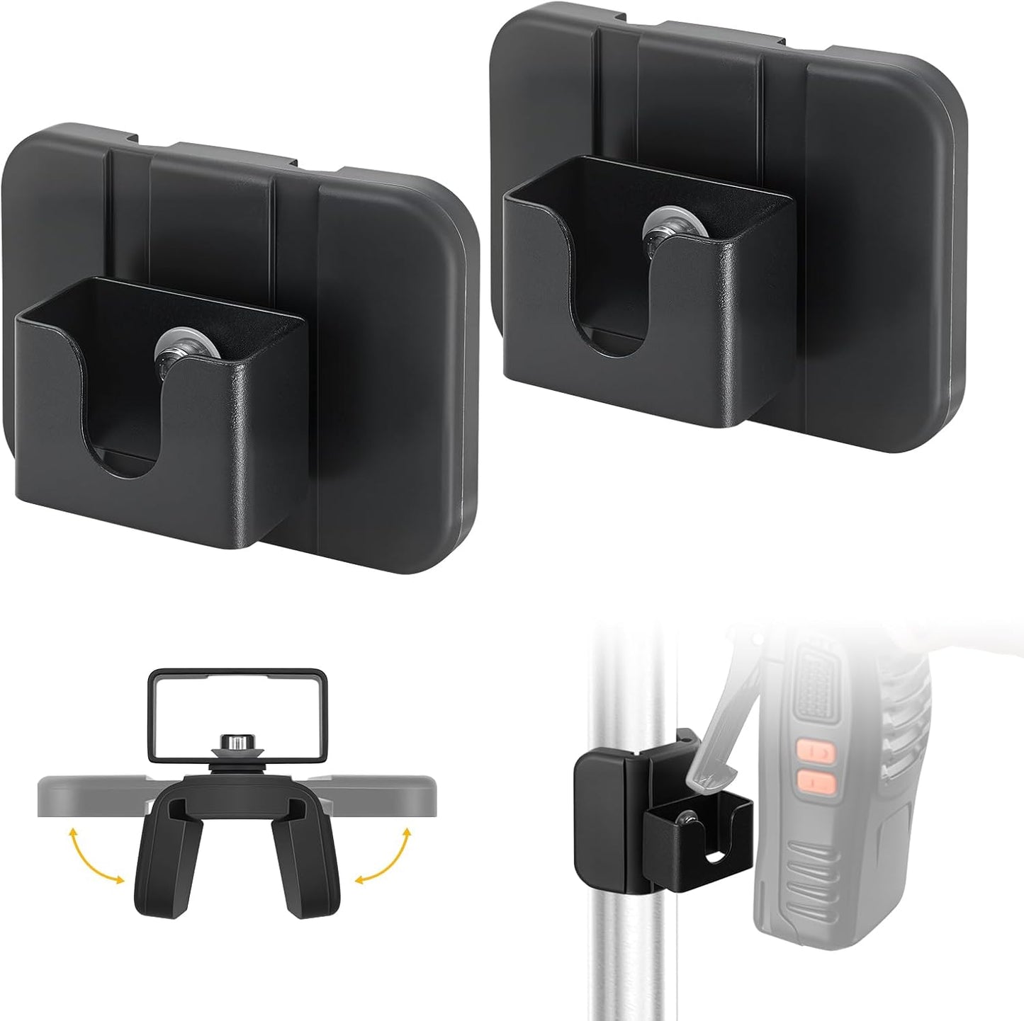 MagitcSee Handset, 1 Pack No-Drill Universal Magnetic CB Radio Mic Holder, Flexible Mount with No-Scratch Rubber Magnet