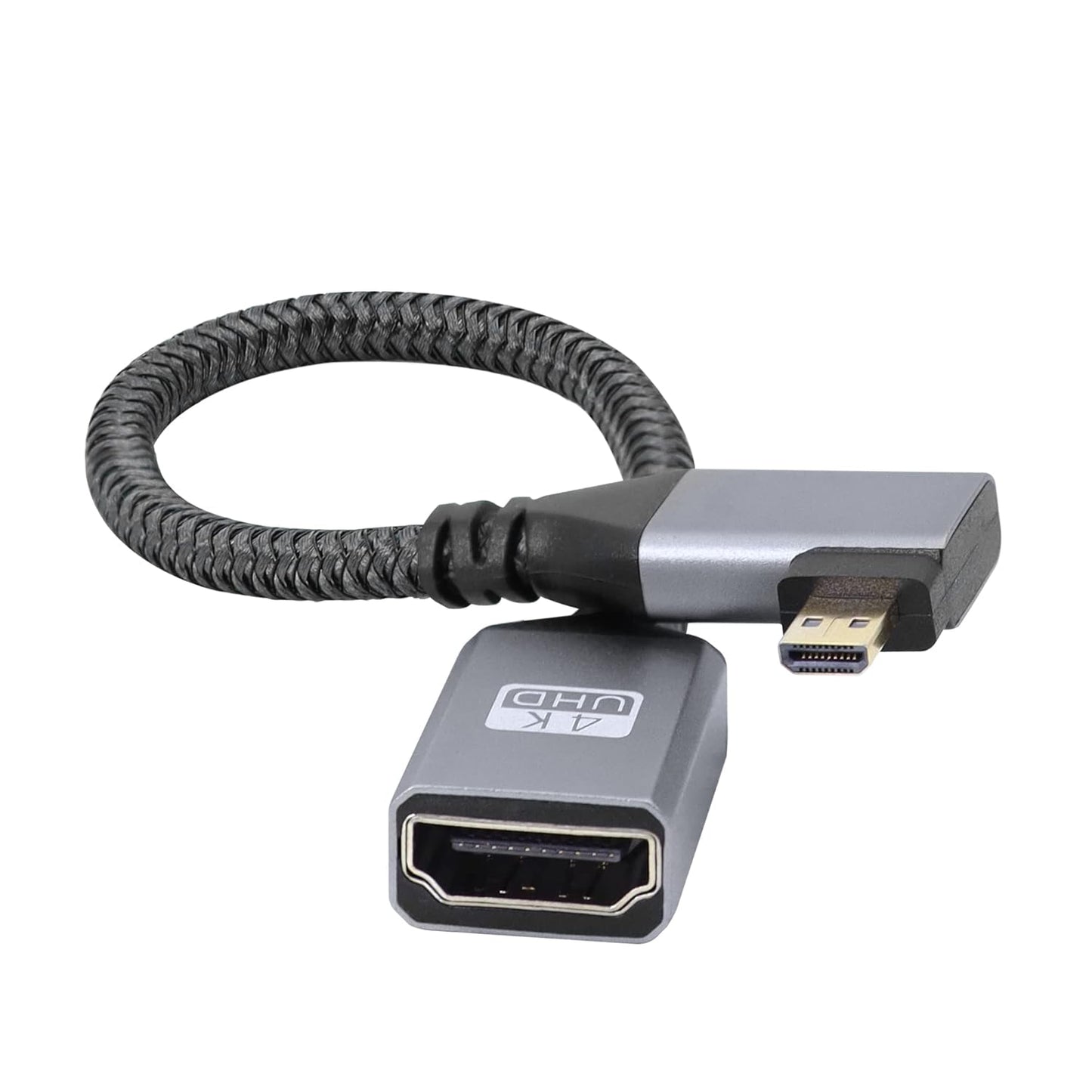 RIIEYOCA 4K 4K Laptop,Projector,TV,Monitor,Camcorder(Cable:20cm) Micro HDTV to HDTV Adapter Cable,Right Angle Micro