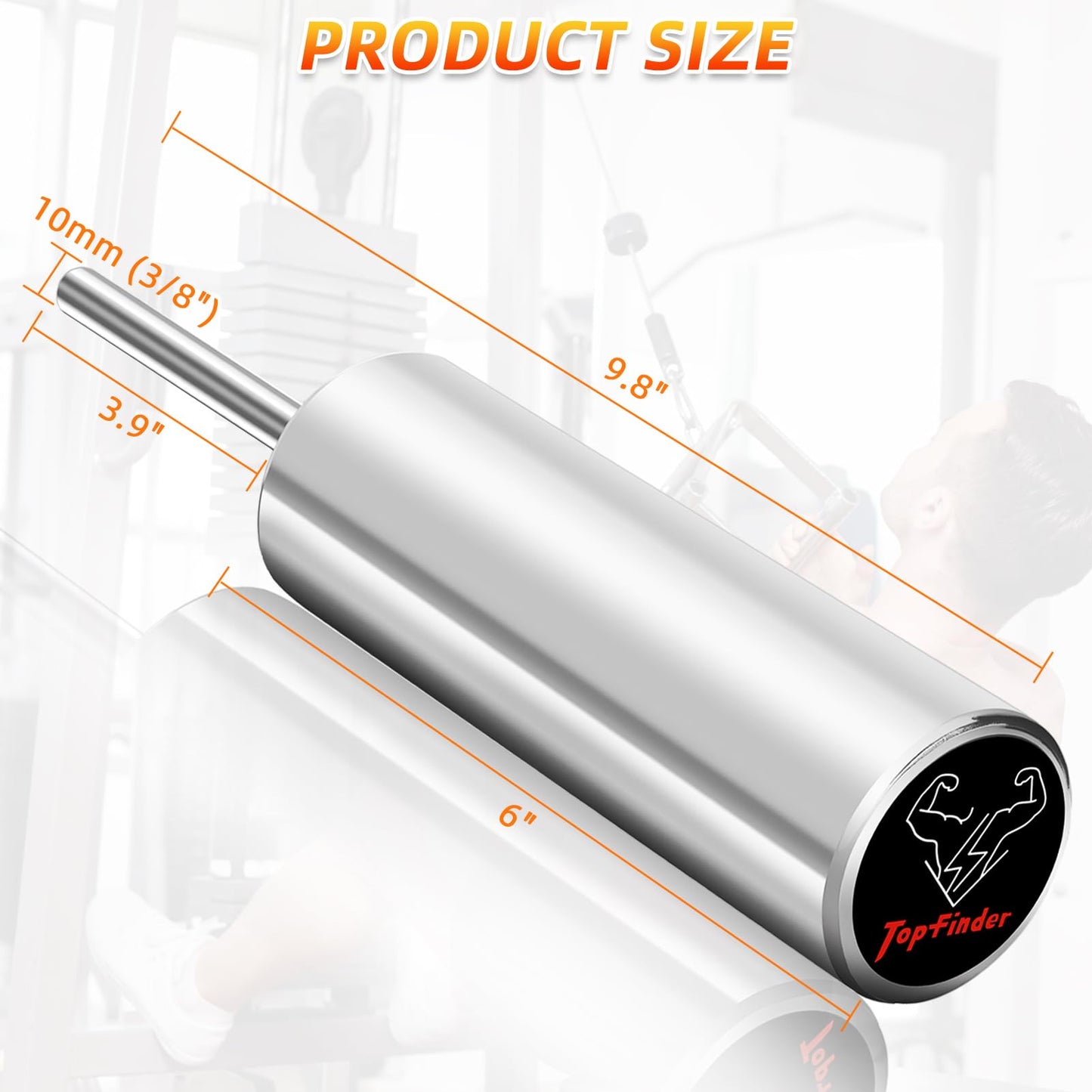 Topfinder Gym Pin Weight Stack Pin Extender for Cable Machines & Home Gyms, Ø 10 mm, Ideal for Weight Lifting & Strength Training to Add Extra Olympic Weight Plates, Durable Steel for Long-Lasting Use