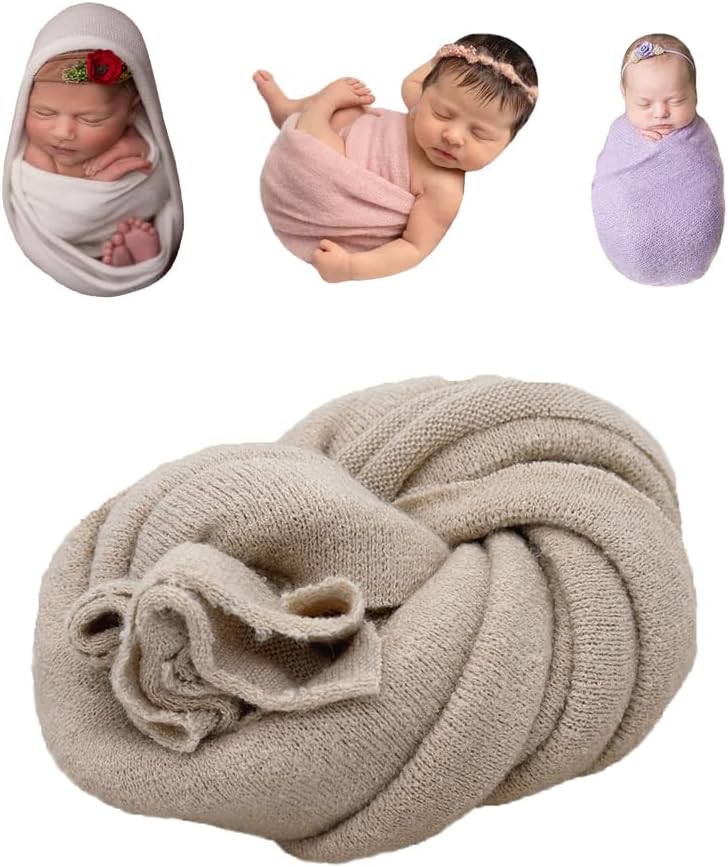 Knitted Baby Photo Wrap - Stretchy Swaddle for Newborns