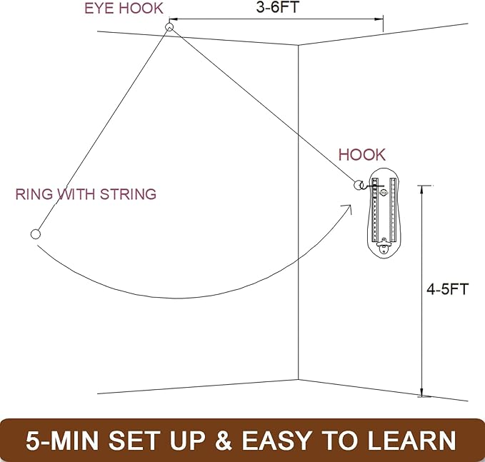 Ring Toss Game for Adults, Hook and Ring Game with String and Hooks for Indoor & Outdoor, Ring Hook Game with Bottle Opener, Gifts for Men