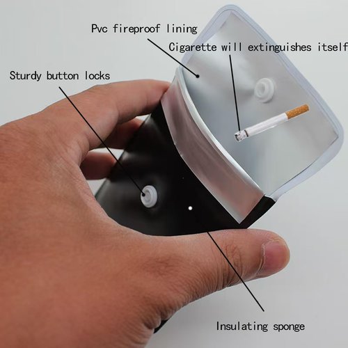 4Pcs Pocket Ashtray Pouch Portable Outdoor Travel Ashtray and 2Pcs Silicone Cigarette Holder