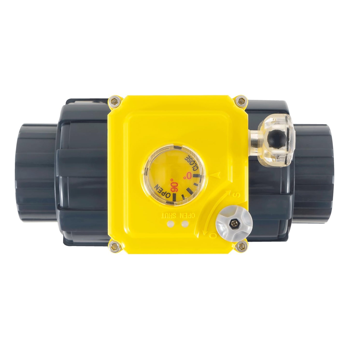 Smart electric valve, TUYA-WIFI-APP control, 1.5-inch PVC electric ball valve full bore, 2-wire automatic reset, normally closed, DC24V actuator/AC110V-230V power adapter, suitable for water systems