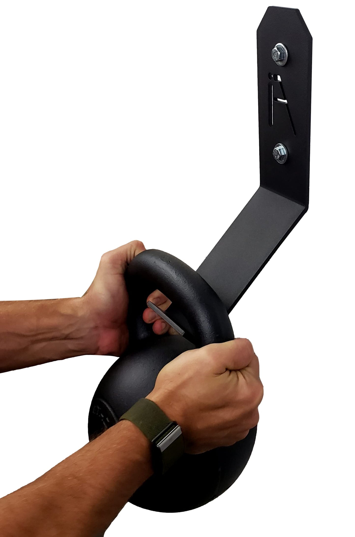 IRON AMERICAN Kettlebell Hook Gym Wall Mount Hanger, 100+ Pound Capacity - Gym Storage Rack Gym Wall Mount - Hang Any Size Kettlebell, Hardware Included (3-PACK))