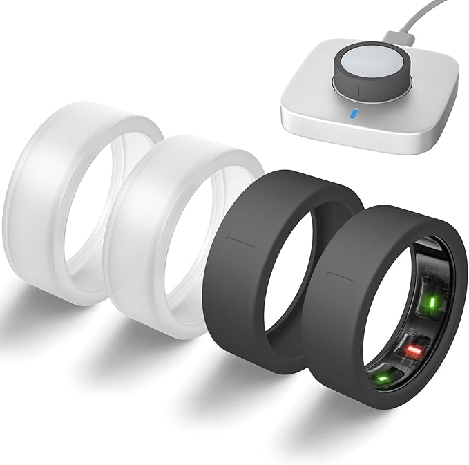 Ultra-Thin Covers Compatible with Oura Ring Gen 4/Oura Gen 3 Cover, Anti-Scratch Elastic Silicone Protector Case Smart Rings Accessories for ULTRAHUMAN Ring AIR Women Men, 4 Pack