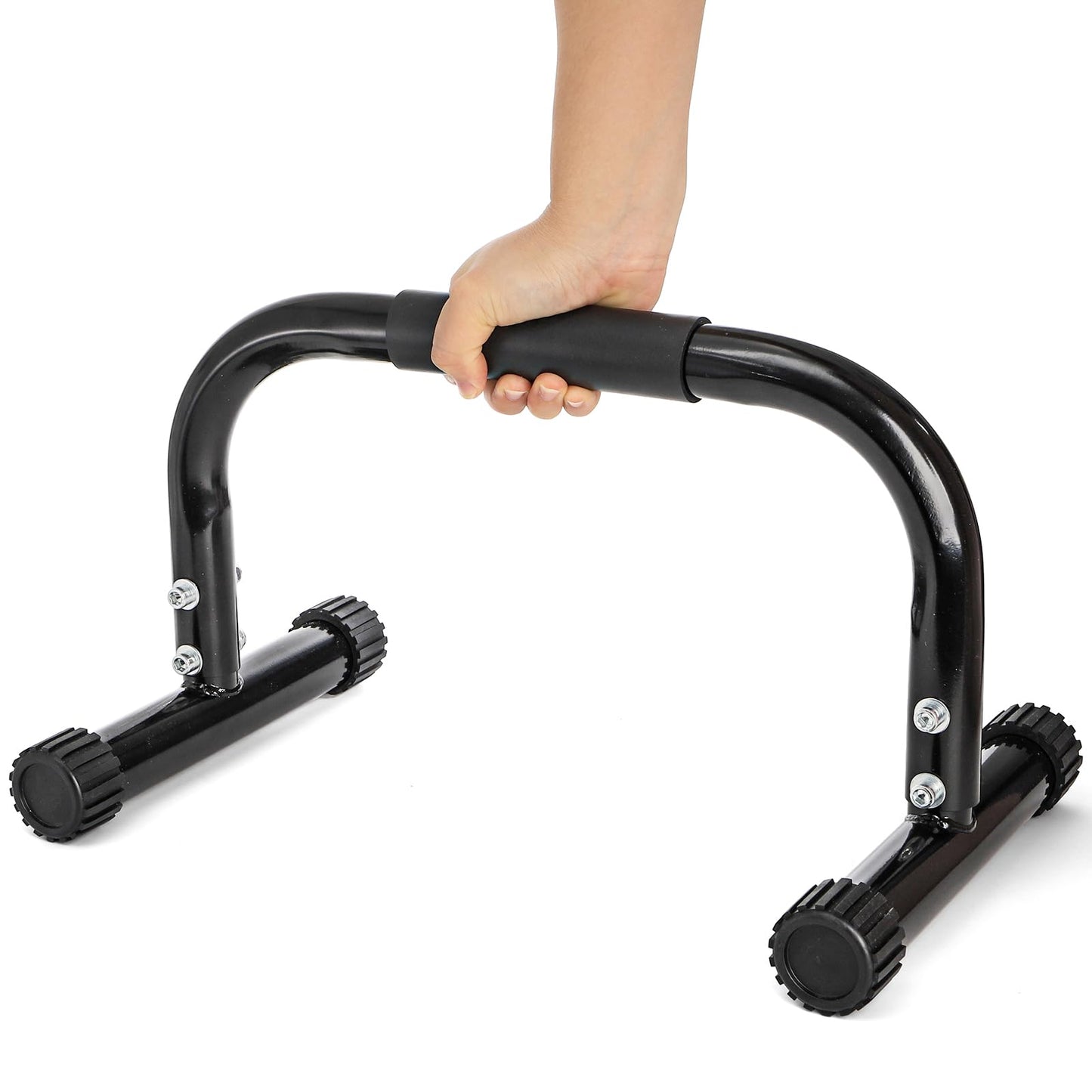 TOPZEA 2 Pack Parallettes Bars, 10" High Steel Push Up Handles Bars Strength Training Anti-Slip Calisthenics Equipment for Handstand, Full Planche, L-sit & Dip, Home Fitness & Gym Floor Workouts