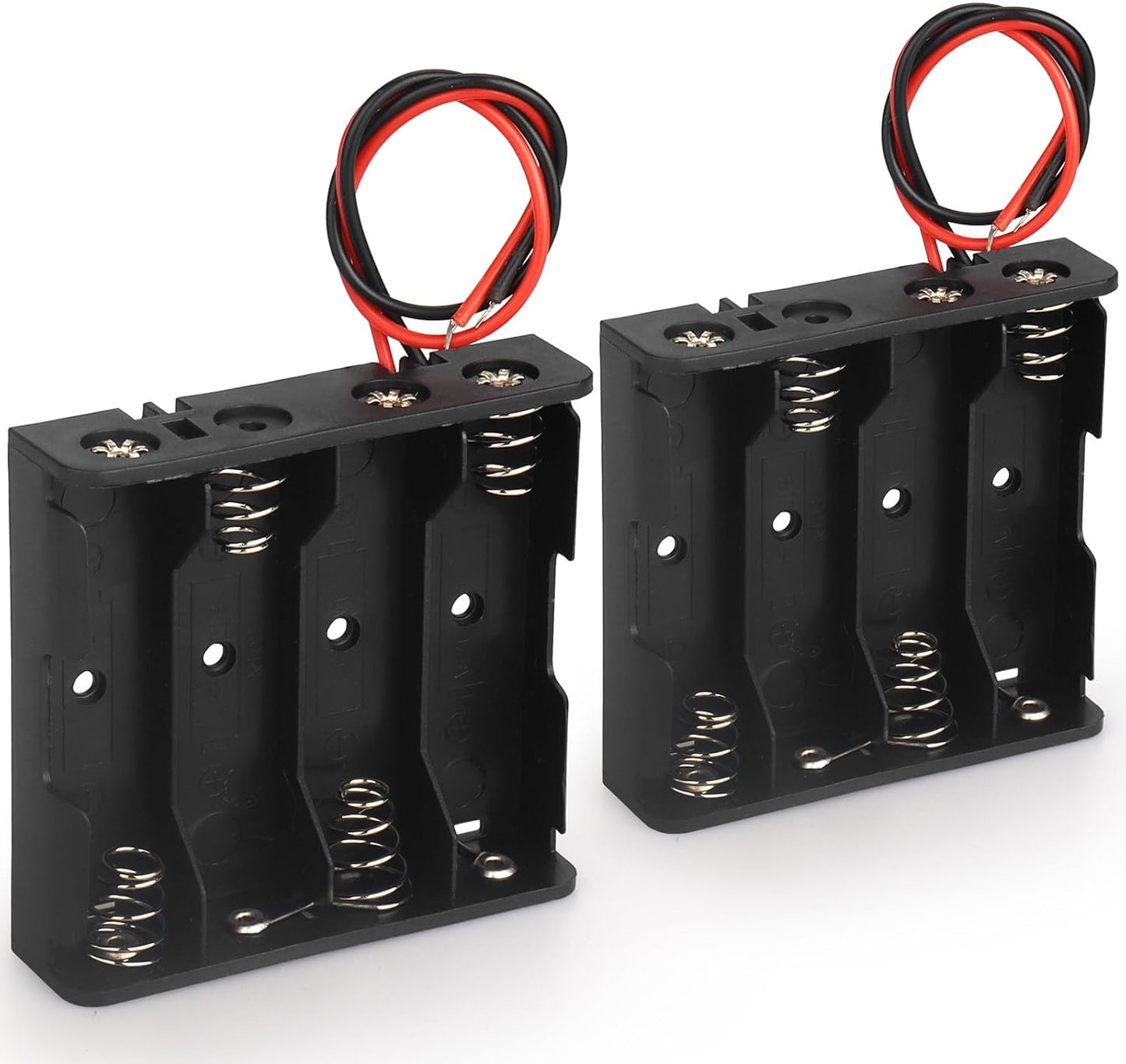 VWEICYY 2PACK 4 Leads,2PCS 4 1.5V AA Battery Holder housing with x AA Battery Holder Case, Without Cover