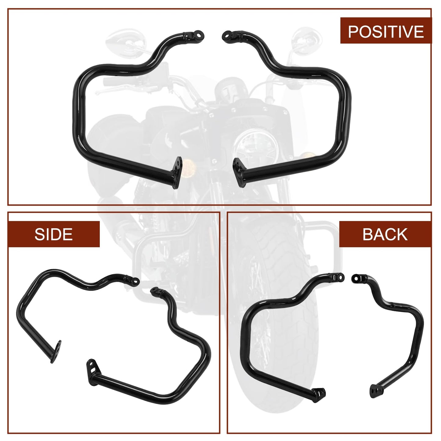 TiCoast Motorcycle Black Engine Guard Rear Highway Crash Bar for Indian Scout Bobber Classic Limited Scout Classic Limited 2025