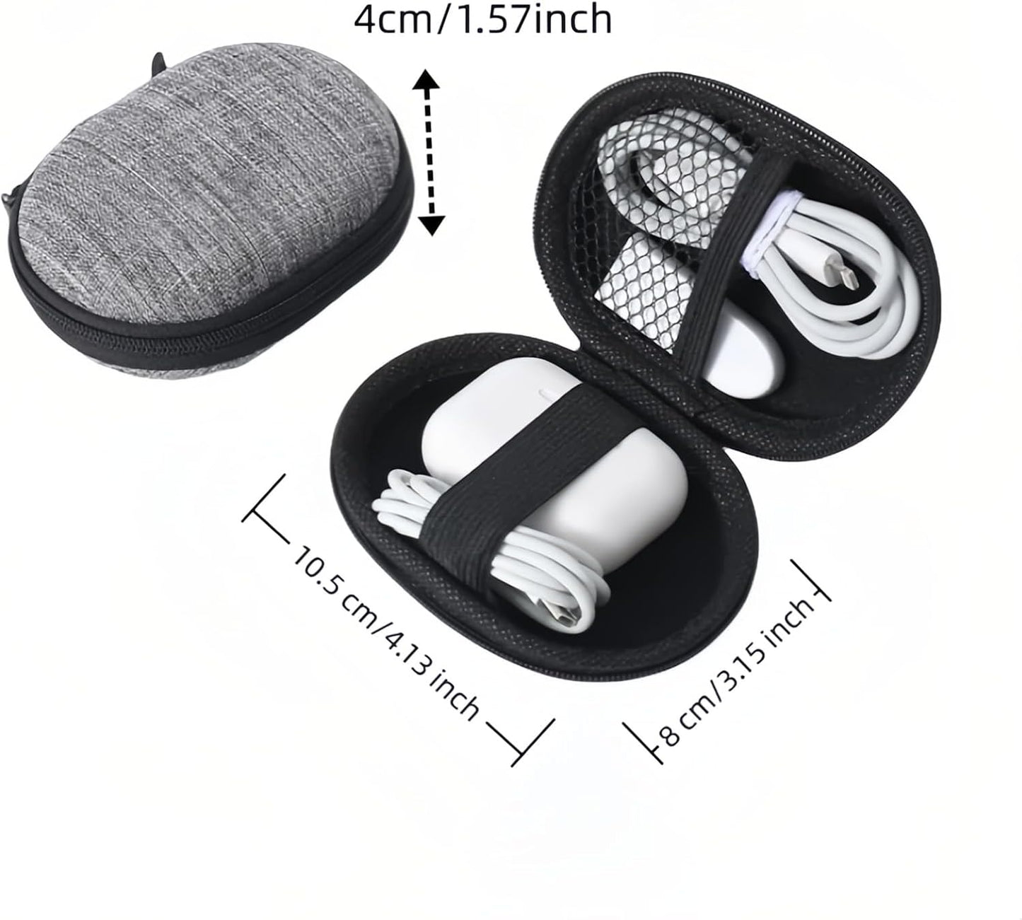 Chinshwehaw Electronic Accessories Organizer Bag: EVA Hard Shell Shockproof, Hard Shell Tech Organizer Case - Water