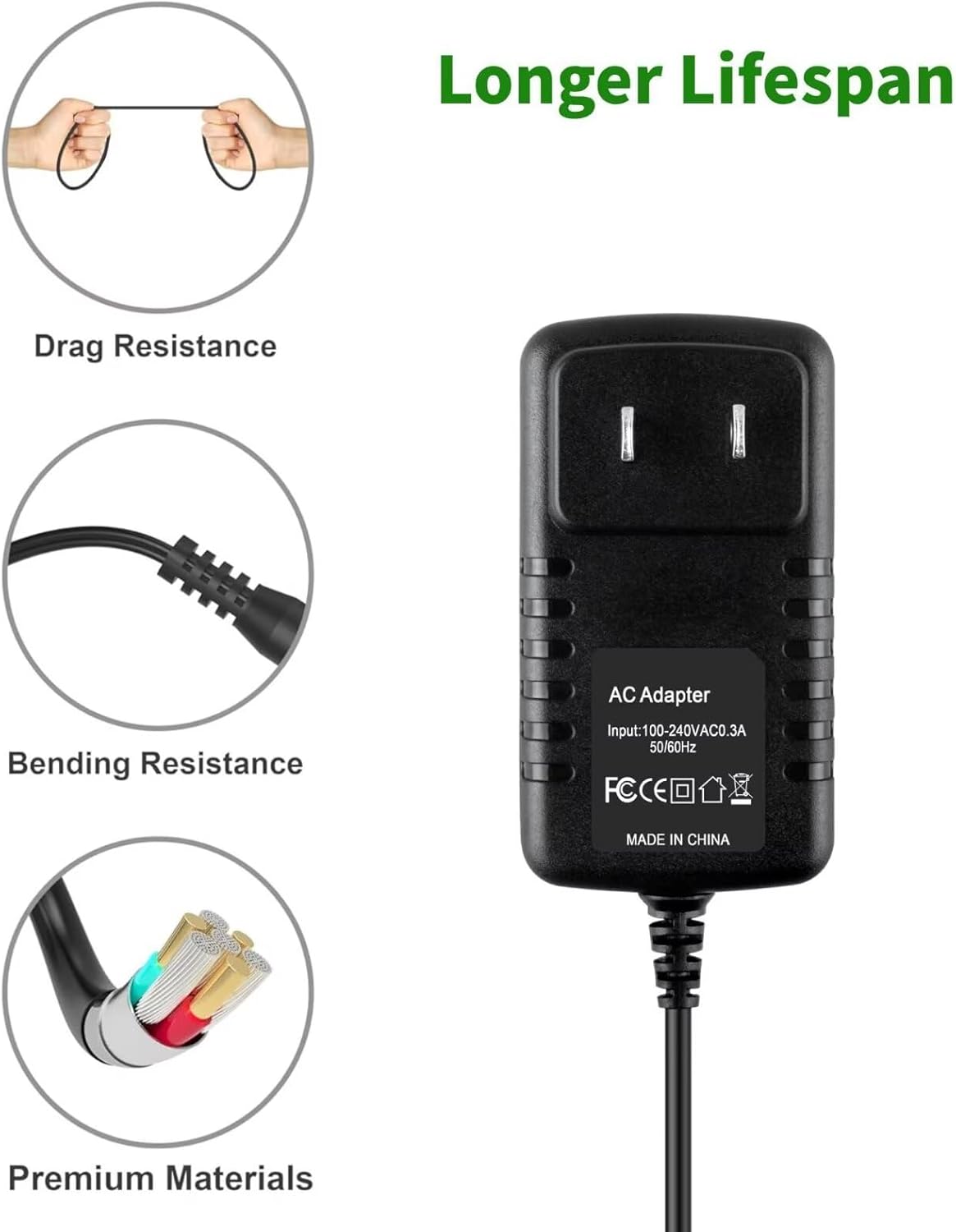 Cazxooy 11V AC Adapter Charger Compatible with JVC Camcorder GR GR-D Series Power Supply Barrel Tip