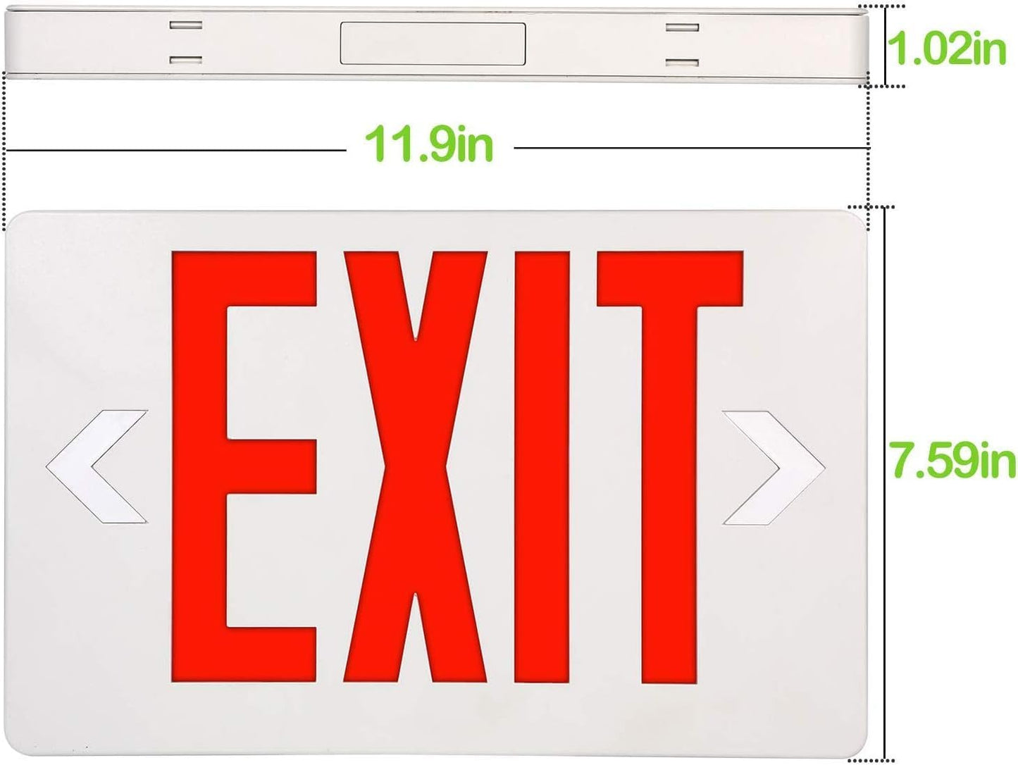 Litufine Ultra Slim LED Exit Sign, Red Letter Emergency exit Lights, 1.6W, 10lumens Universal Mounting Double Face (1-Pack)