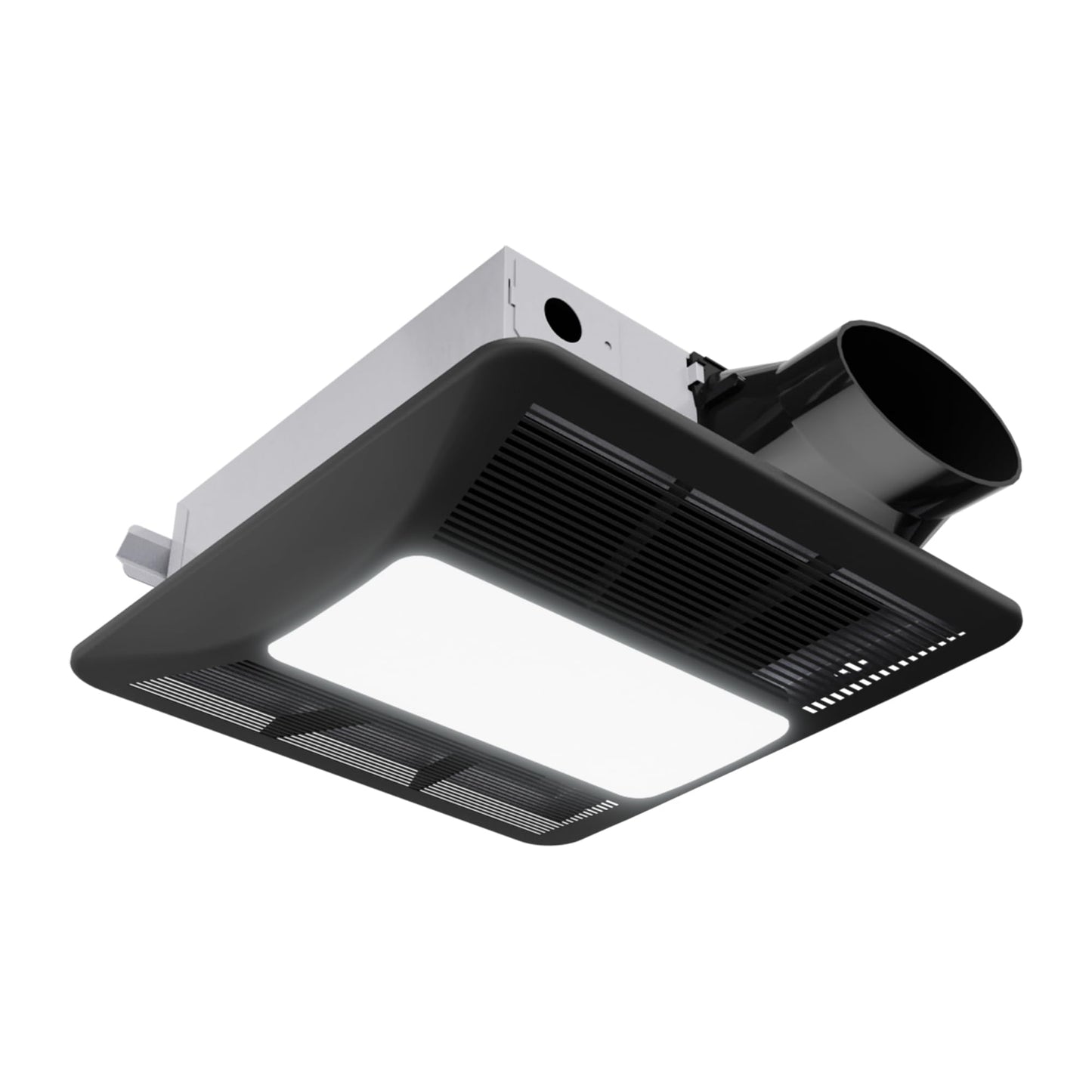 ANZZI Exhaust Fan 100 CFM 1.5 Sones Bathroom Exhaust Fan with Light & Humidity Sensor, Ceiling Mount (Black)