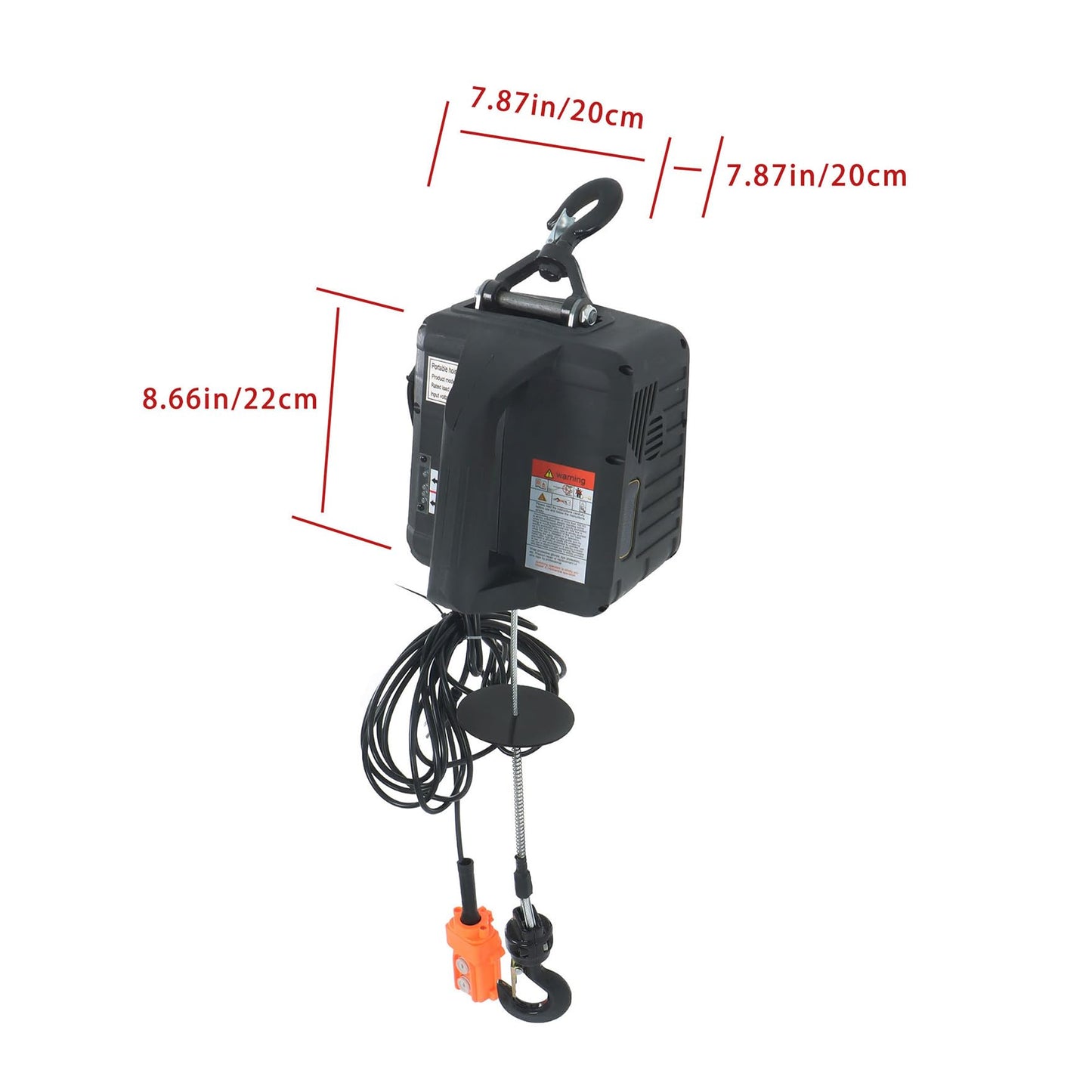 110V 3 in1 Electric Hoist Winch, 1100lbs Material Handling Tool, Comes with Gloves, Overload Protection