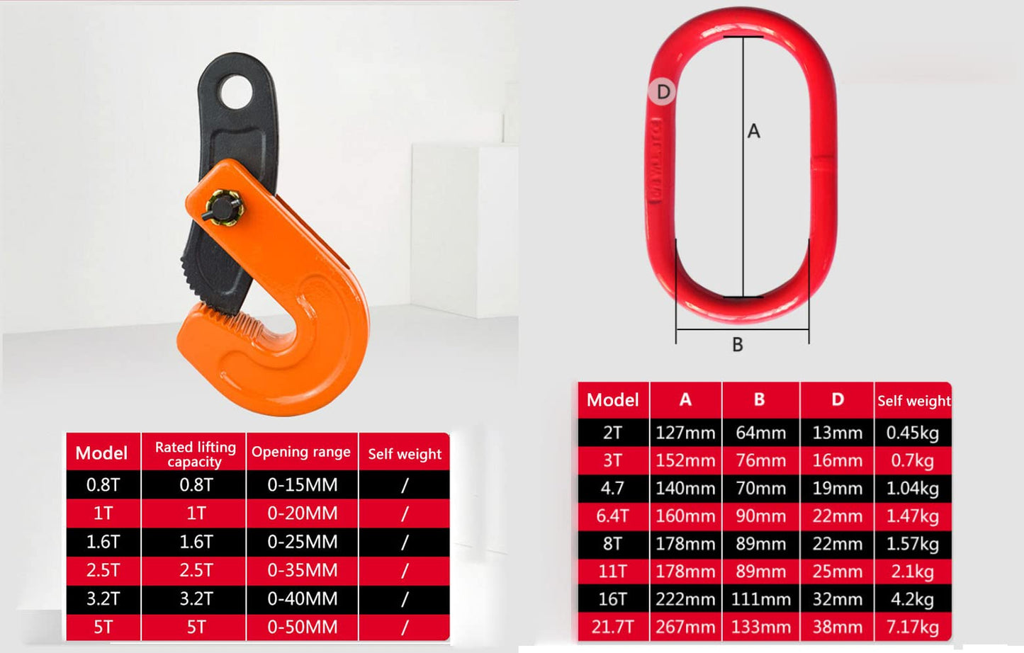 Double Horizontal Plate Lifting Clamp Barrel Drum Lifter Heavy Duty 1T/ 2204lbs with High Strength Manganese Steel Chain for Industry Hoist Crane (Capacity 1 ton, 1.5m chain)