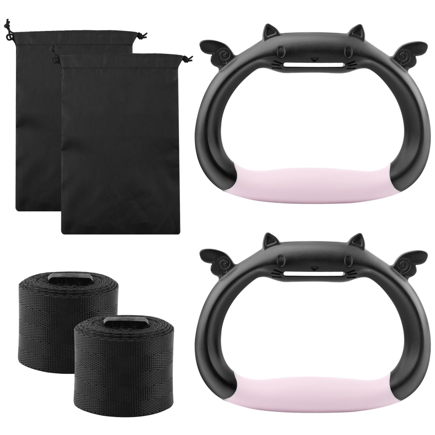 Kakalote Gymnastics Rings, Pull up Rings with Adjustable Strap Load Bearing 550lb, Gymnastics Ring Indoor Outdoor Pull-up Bar Strength Training Rings for Home Exercise