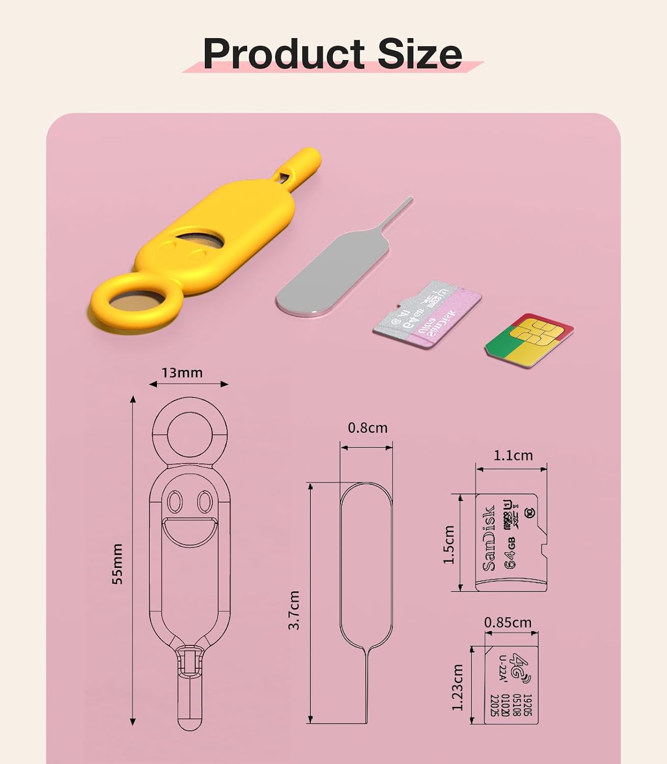 3 (3 SIM Card Holder Contains Removal Openning Tool Tray Eject Pins Pcs Needle Opener Ejector Compatible with All