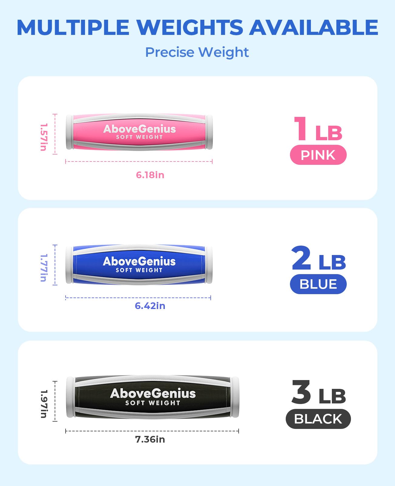AboveGenius Hand Weights for Women Men, Soft Dumbbells Set of 6(1lb 2lb 3lb Each Pack) for Dumbbell Walking Weight Sets with Hand Strap for Workout Running, Jogging and Physical Therapy, Mothers Day Gifts for Mom