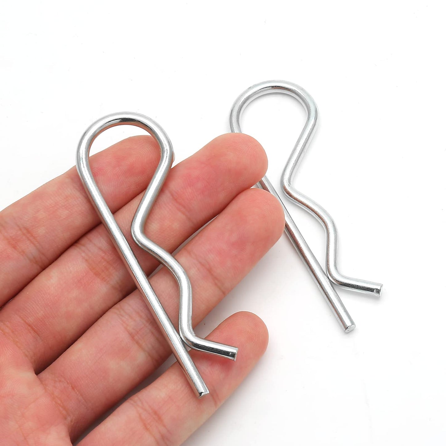 Bonsicoky 10Pcs R Clips Hitch Pins Clips, Stainless Steel Retaining Cotter Pins Spring Clip Hair Pins for Tractor, Lawn Trailer, Truck Tow Bar - M3.5 x 75mm
