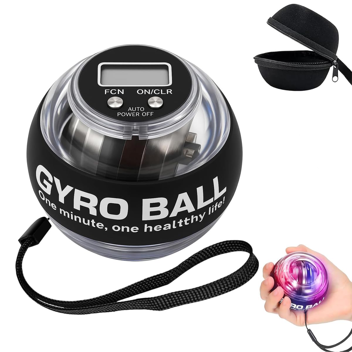 NUOLUXEON Wrist Trainer Ball Auto-Start Gyroscopic Forearm Exerciser Gyro Ball for Strengthen Arms, Fingers, Grip and Muscles