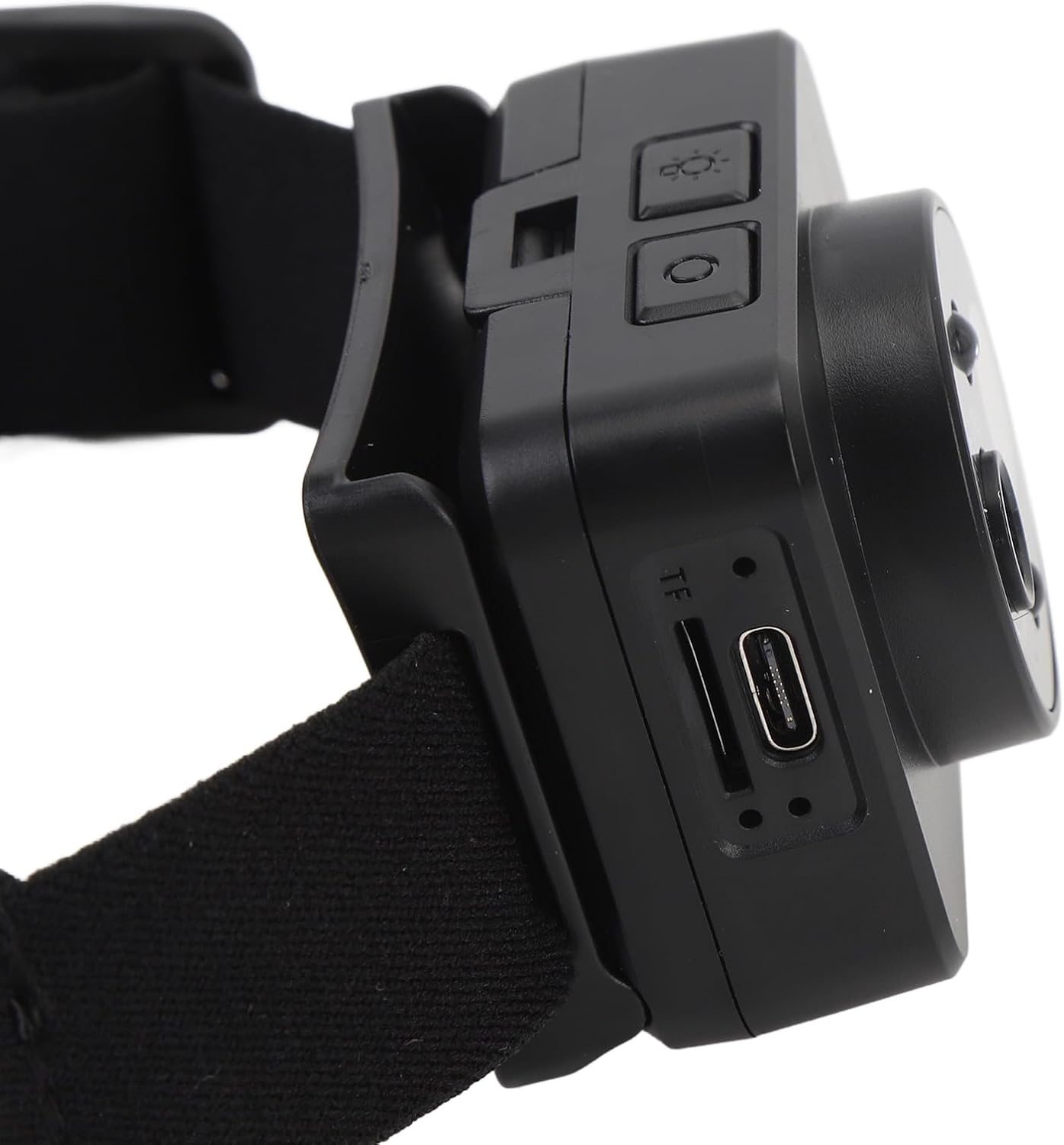 2MP 1080P 45 Mini Head Mounted Action Camera with Light, Adjustable Headlamp Headlight Body Camera, Gesture Control