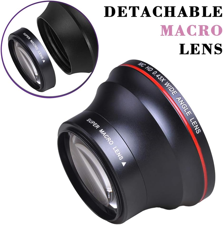 Tectra 52MM 0.43x D3300 D3200 D3100 D5500 D5300 D5200 D5100 D7100 D7000 Professional HD Wide Angle Lens (Macro Portion)