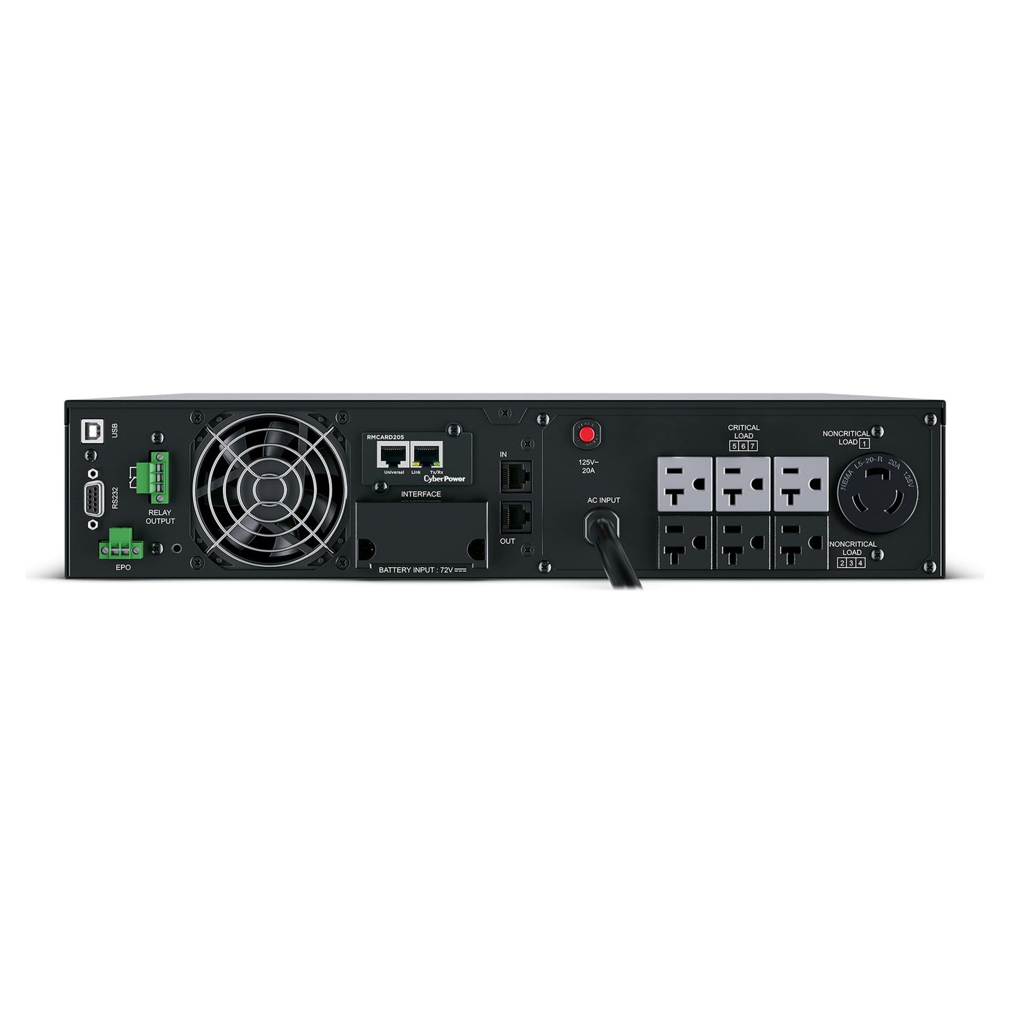 CyberPower OL2200RTXL2UN Smart App Online UPS Battery Backup and Surge Protector, 2200VA/1800W, 7 Outlets, 2U Rack/Tower, Pre-Installed RMCARD205, EBM Option, UL Certified