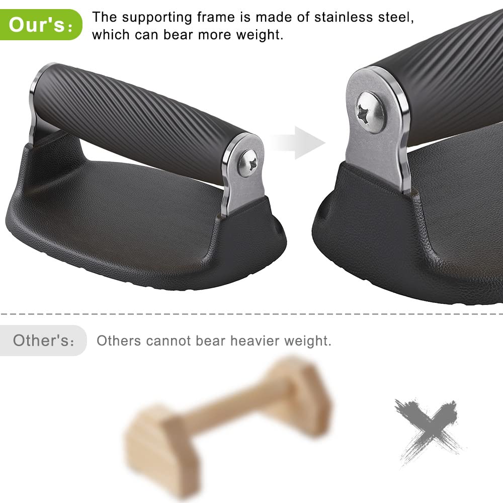 BeneLabel Push Up Bars, Pushup Stands, Anti-Slip Soft Plastic Push Up Handles, Bottom Anti-Slip Pad, Stainless Steel Support Frame, Strength Training Equipment, Perfect for Floor Workout Exercise