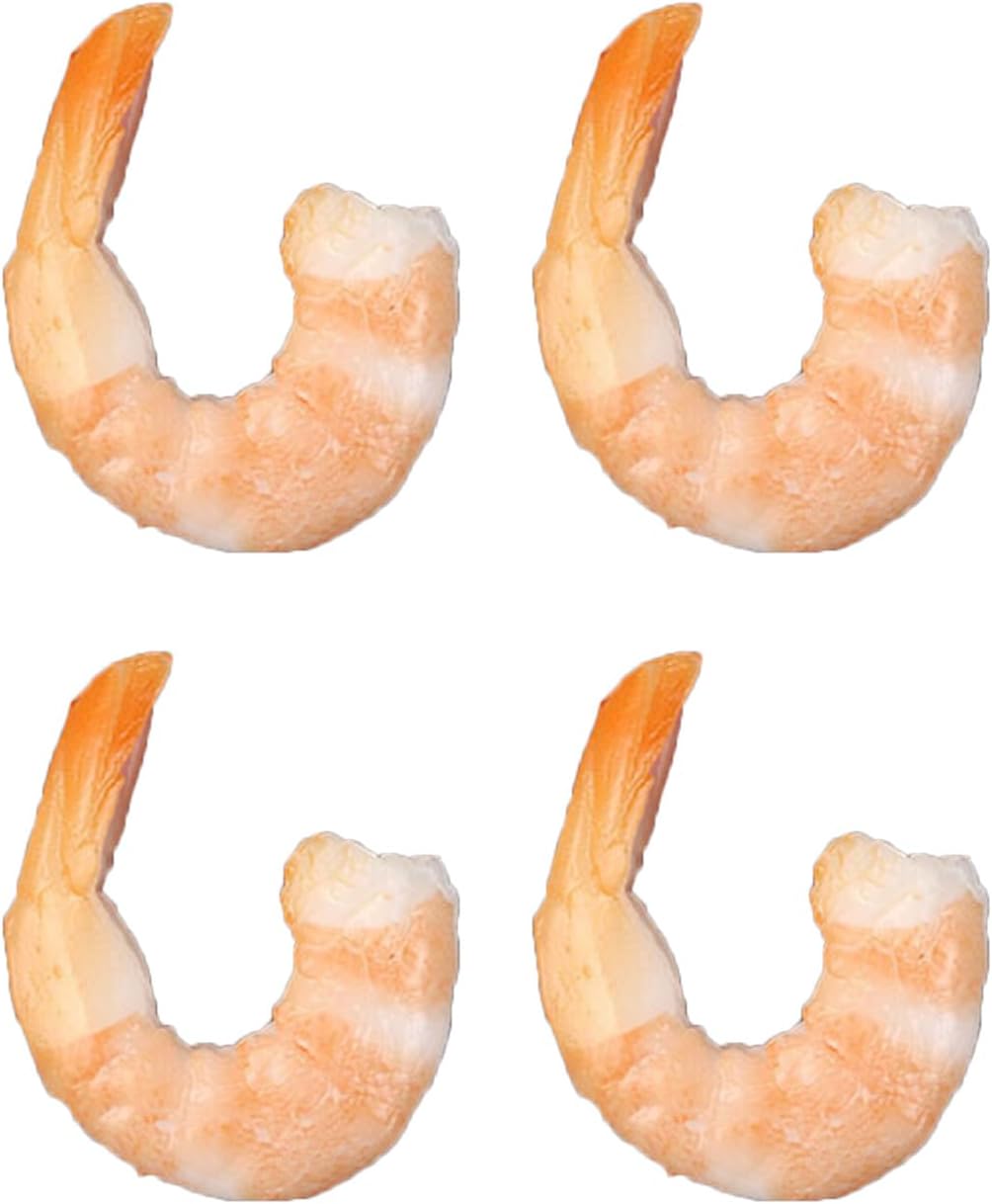 YUGSHNKFC 4PCS Fake Shrimp Simulation Food Model Highly Photo Tool PVC Food Toy