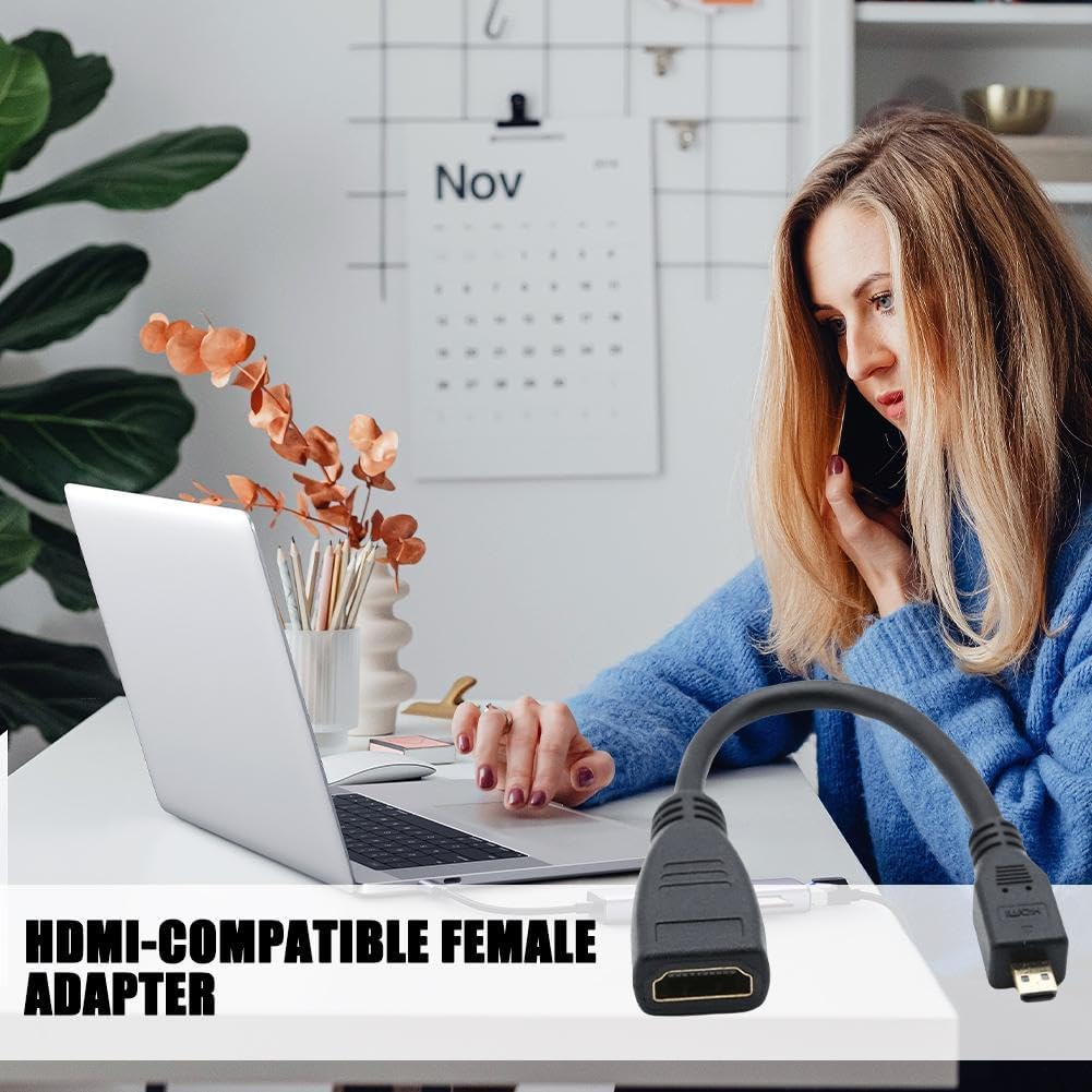 Generic 1pcs 15CM 1080P Mini hdmi Adapter, HDMI Type D to Mini HDMI Female Extension Cable, HDMI Public to HDMI Mother